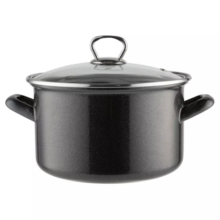 Komplet garnków emaliowanych na gaz i indukcję Emalia Polska Pleszew Marigold 2/2.6/3.7/4.7 l ciemnoszary Komplet garnków emaliowanych na gaz i indukcję Emalia Polska Pleszew Marigold 2/2.6/3.7/4.7 l ciemnoszary