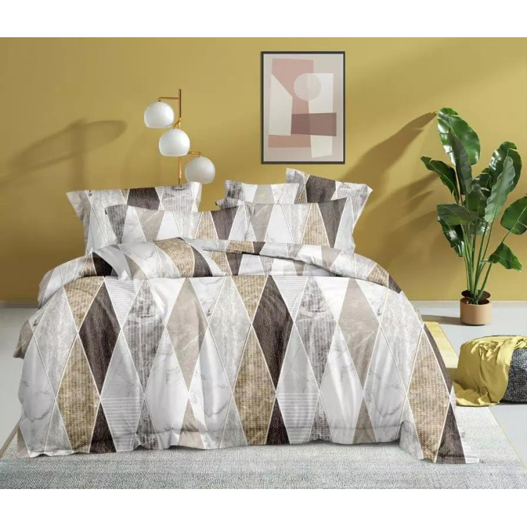 Pościel 140x200 bawełna satynowa 3D Cotton World gruba 2 części 28173