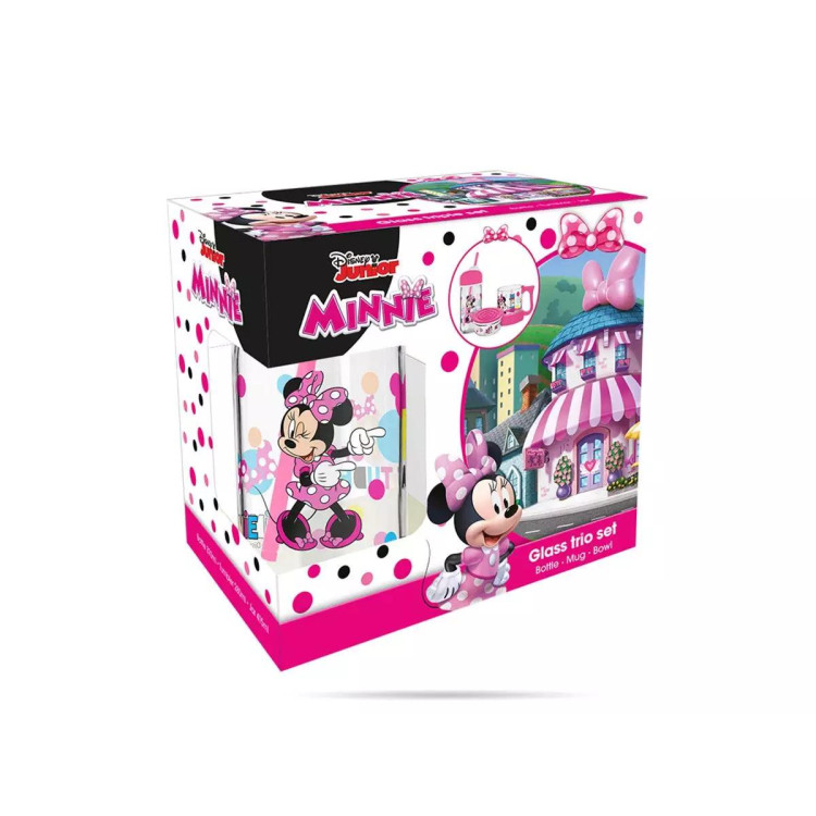Zestaw śniadaniowy dla dzieci Myszka Minnie bidon+miska+szklanka Zestaw śniadaniowy dla dzieci Myszka Minnie bidon+miska+szklanka
