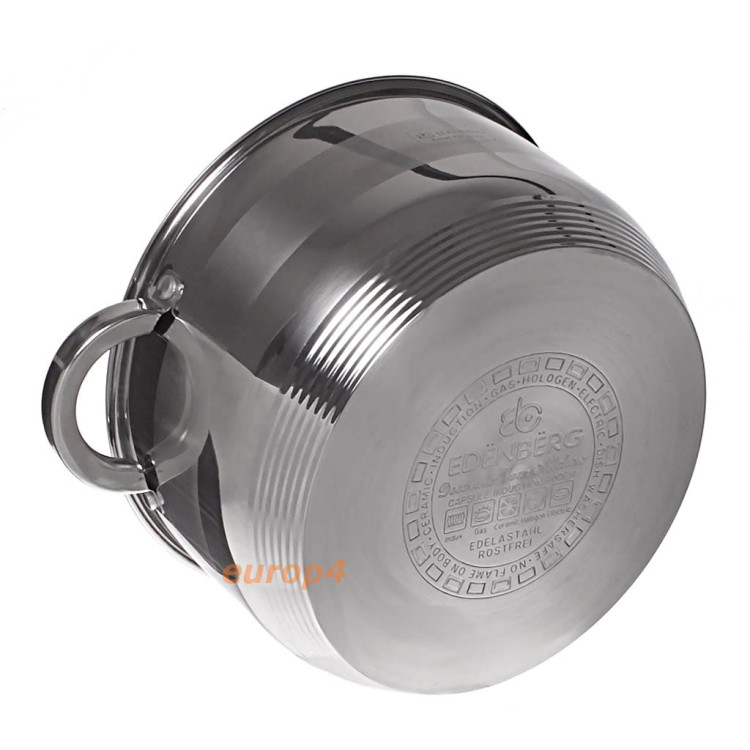 Garnek ze stali z pokrywką EliteHoff E-4007 7.7 L INDUKCJA