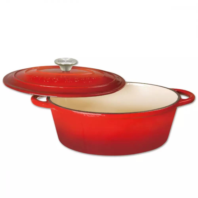 Garnek z pokrywą żeliwny 30cm 4.5L czerwony KH-1530 KingHoff Garnek z pokrywą żeliwny 30cm 4.5L czerwony KH-1530 KingHoff