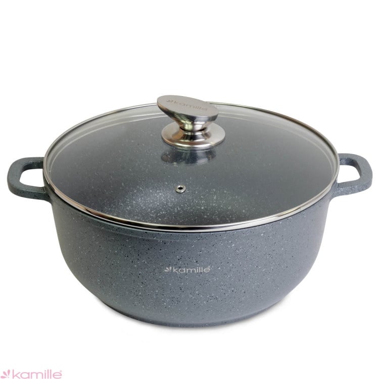 Garnek granitowy 28cm z pokrywką 6.5 L Kamille 4426 Garnek granitowy 28cm z pokrywką 6.5 L Kamille 4426