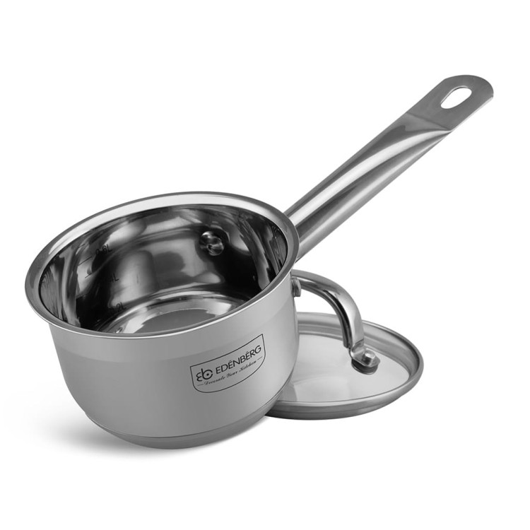 Rondel stalowy Edenberg EB 6011 z pokrywką 0.8L na indukcję Rondel stalowy Edenberg EB 6011 z pokrywką 0.8L na indukcję
