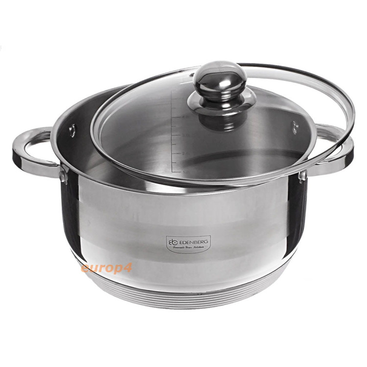 Garnek stalowy z pokrywką Edenberg EB 3009 9.5 L GAZ INDUKCJA