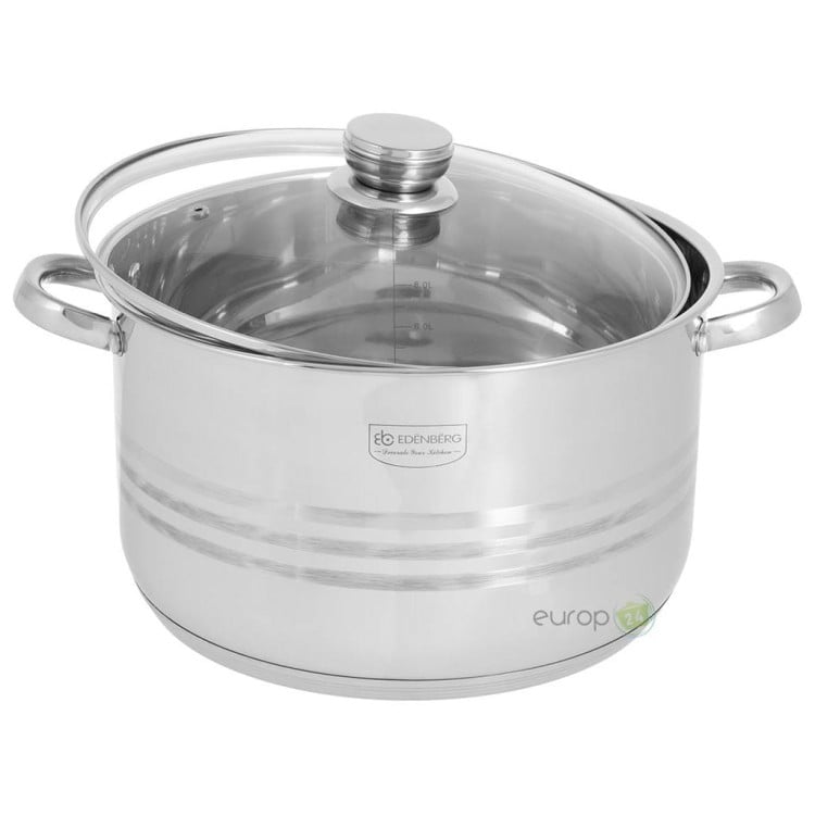 Duży garnek stalowy 23.8 L Edenberg EB 3024 Duży Pojemny indukcyjny 38 cm Duży garnek stalowy 23.8 L Edenberg EB 3024 Duży Pojemny indukcyjny 38 cm