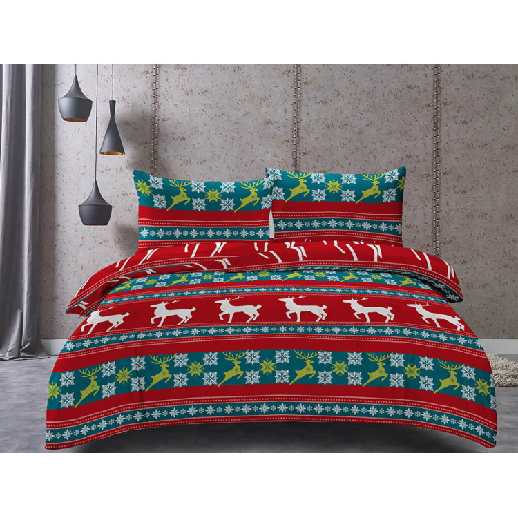 Pościel świąteczna 200x220 bawełna satynowa 3D Cotton World gruba 4 części z prześcieradłem 2415 Pościel świąteczna 200x220 bawełna satynowa 3D Cotton World gruba 4 części z prześcieradłem 2415