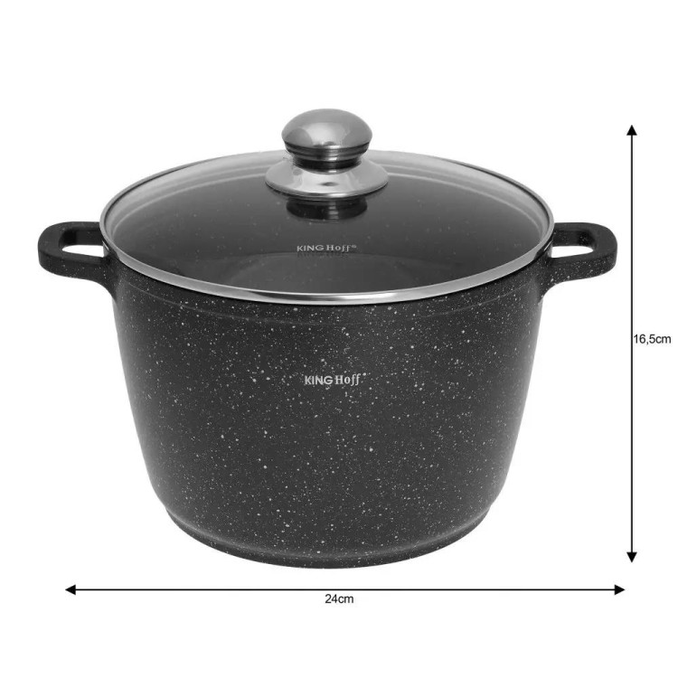 Garnek marmurowy z pokrywką Kinghoff KH 1598 6,5 litra na indukcję Garnek marmurowy z pokrywką Kinghoff KH 1598 6,5 litra na indukcję