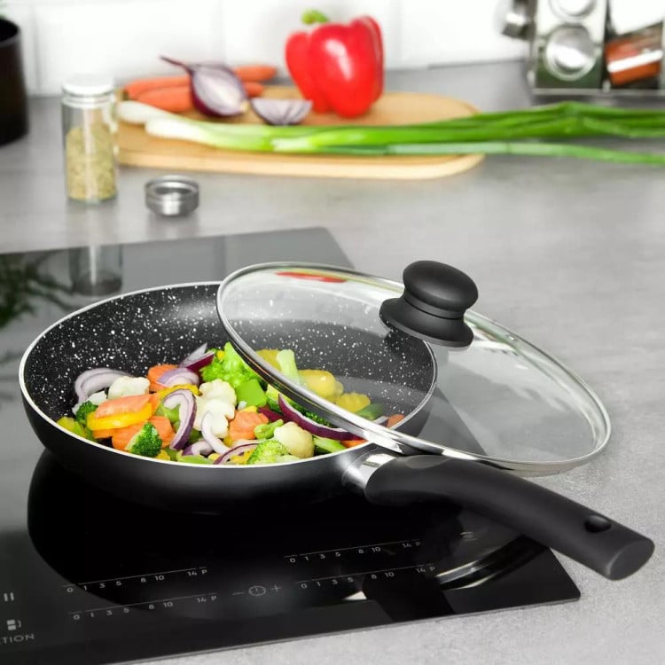 Patelnia z pokrywką 22cm ceramiczna granitowa KH 3956 Kinghoff Patelnia z pokrywką 22cm ceramiczna granitowa KH 3956 Kinghoff