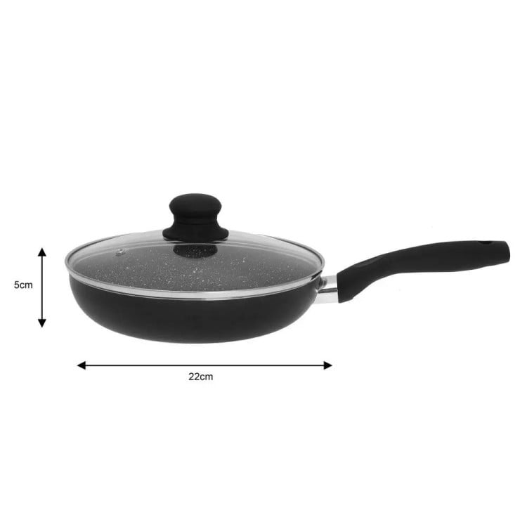 Patelnia z pokrywką 22cm ceramiczna granitowa KH 3956 Kinghoff Patelnia z pokrywką 22cm ceramiczna granitowa KH 3956 Kinghoff