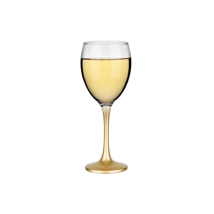 Kieliszki do wina 300 ml Glasmark komplet 6szt złota nóżka