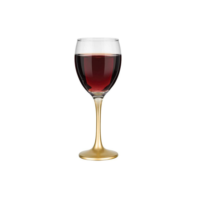 Kieliszki do wina 300 ml Glasmark komplet 6szt złota nóżka