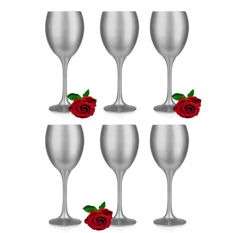 Kieliszki do wina srebrne 300 ml Glasmark komplet 6szt