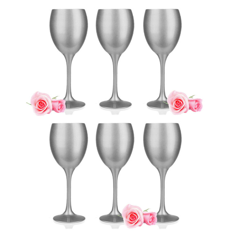 Kieliszki do wina srebrne 300 ml Glasmark komplet 6szt