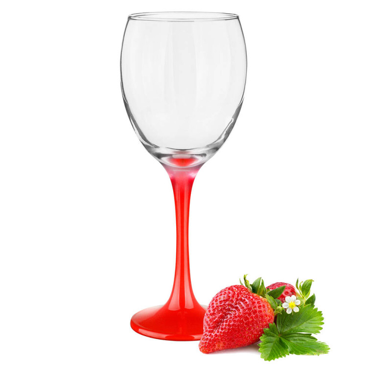 Kieliszki do wina 300 ml Glasmark komplet 6szt czerwona nóżka