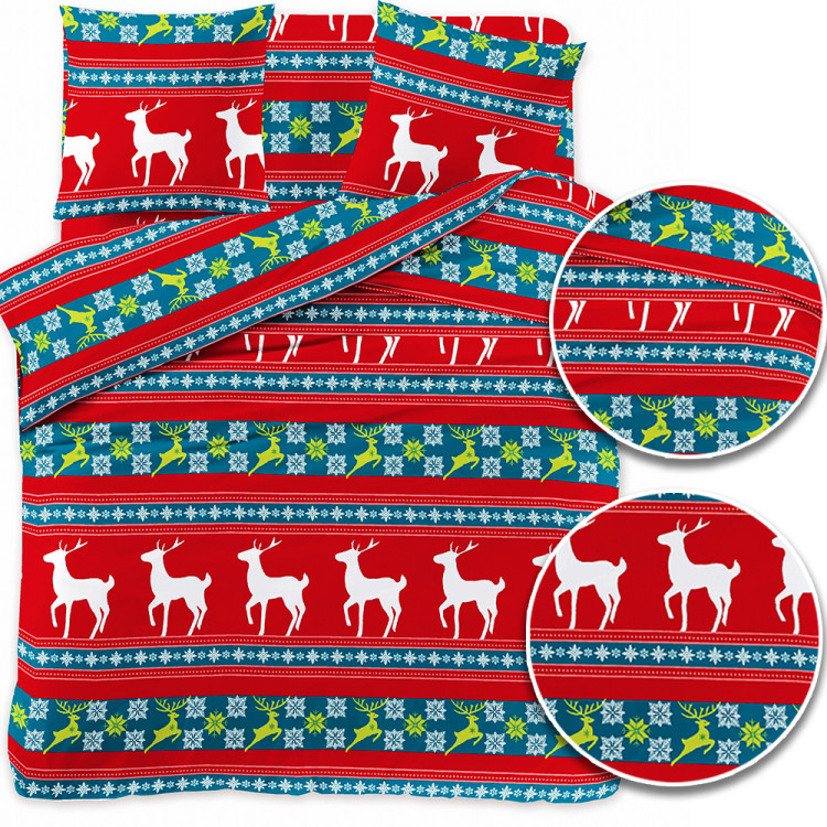 Pościel świąteczna 200x220 bawełna satynowa 3D Cotton World gruba 3 części 2415 Pościel świąteczna 200x220 bawełna satynowa 3D Cotton World gruba 3 części 2415