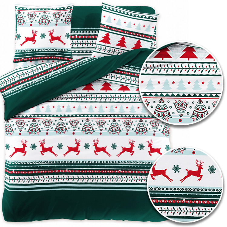 Pościel świąteczna 200x220 bawełna satynowa 3D Cotton World gruba 3 części 2412 Pościel świąteczna 200x220 bawełna satynowa 3D Cotton World gruba 3 części 2412