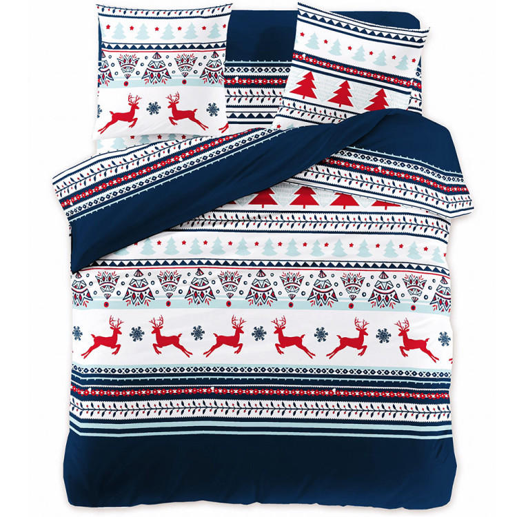 Pościel świąteczna 200x220 bawełna satynowa 3D Cotton World gruba 3 części 2411 Pościel świąteczna 200x220 bawełna satynowa 3D Cotton World gruba 3 części 2411