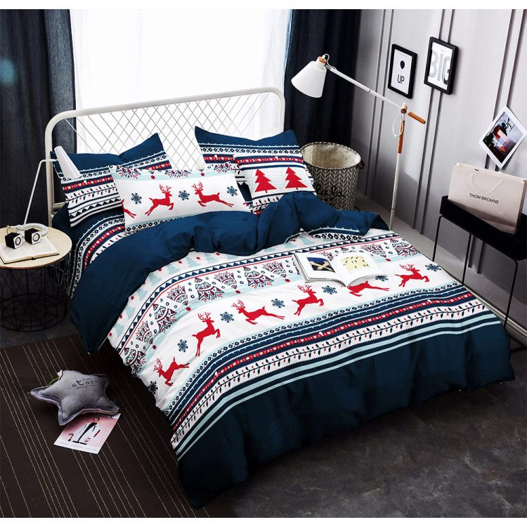 Pościel świąteczna 200x220 bawełna satynowa 3D Cotton World gruba 3 części 2411 Pościel świąteczna 200x220 bawełna satynowa 3D Cotton World gruba 3 części 2411