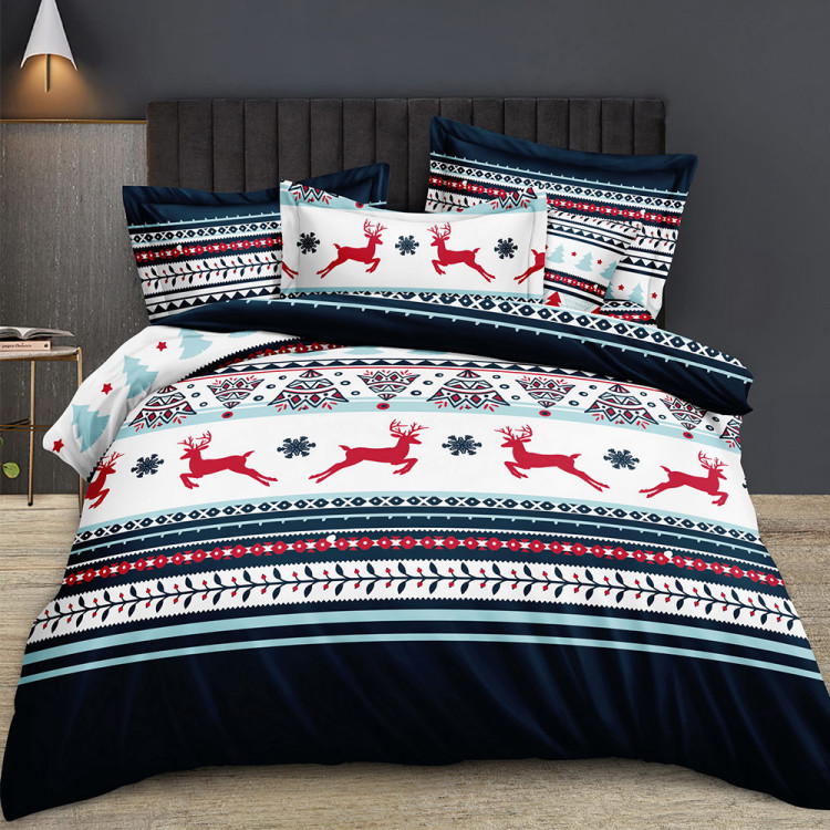 Pościel świąteczna 140x200 bawełna satynowa 3D Cotton World gruba 2 części 2411 Pościel świąteczna 140x200 bawełna satynowa 3D Cotton World gruba 2 części 2411