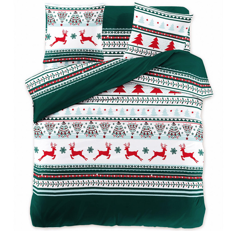 Pościel świąteczna 200x220 bawełna satynowa 3D Cotton World gruba 3 części 2412 Pościel świąteczna 200x220 bawełna satynowa 3D Cotton World gruba 3 części 2412