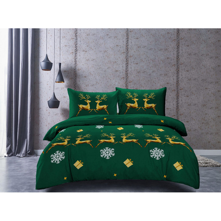 Pościel świąteczna 200x220 bawełna satynowa 3D Cotton World gruba 4 części z prześcieradłem 2414 Pościel świąteczna 200x220 bawełna satynowa 3D Cotton World gruba 4 części z prześcieradłem 2414