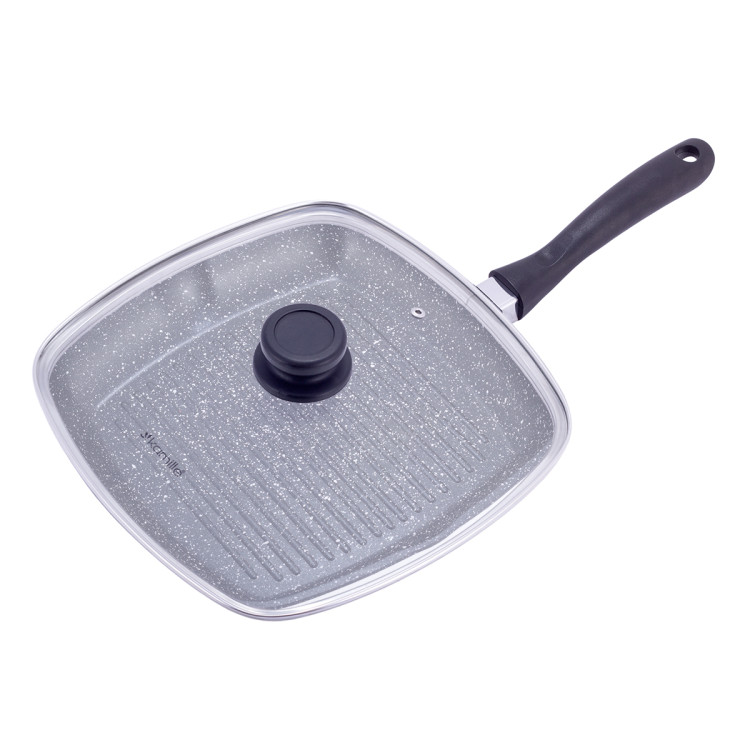 Patelnia grillowa kwadratowa z powłoką marmurowa 28 cm KM 4431 Kamille Patelnia grillowa kwadratowa z powłoką marmurowa 28 cm KM 4431 Kamille