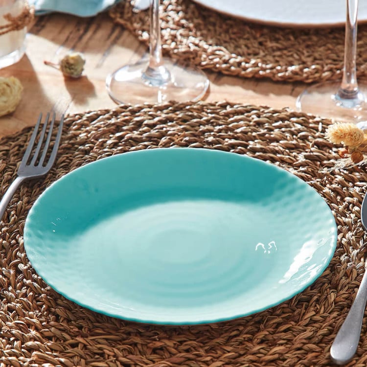 Serwis obiadowy Pampillo Luminarc 18 elementów turkus talerze dla 6 osób