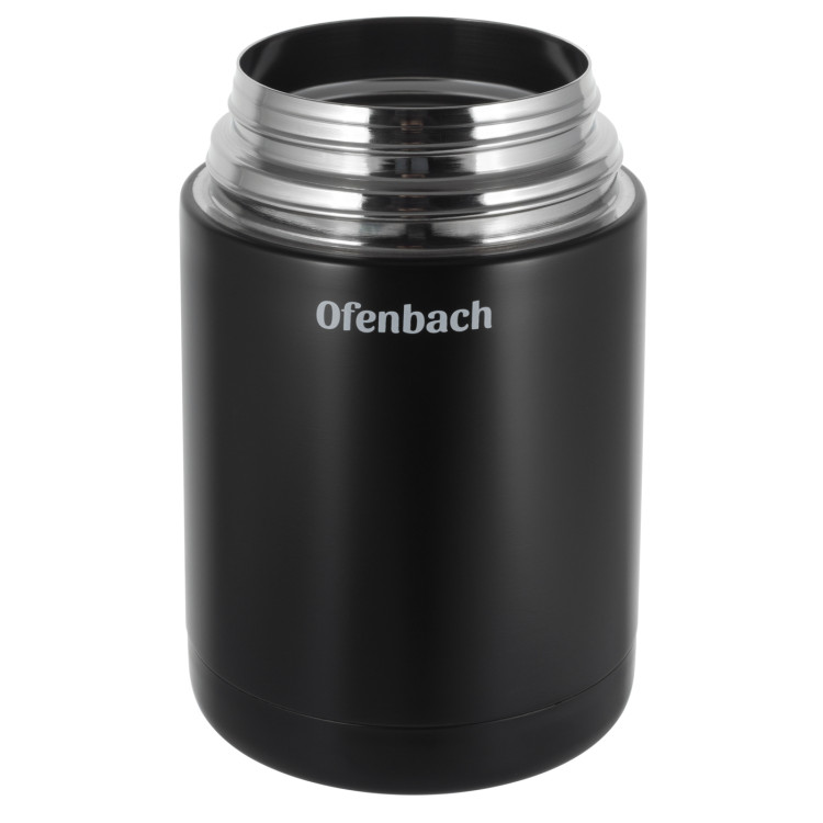 Termos próżniowy Ofenbach 101302 bidon 800 ml czarny kubek z uchwytem Termos próżniowy Ofenbach 101302 bidon 800 ml czarny kubek z uchwytem