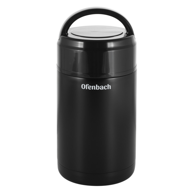 Termos próżniowy Ofenbach 101302 bidon 800 ml czarny kubek z uchwytem