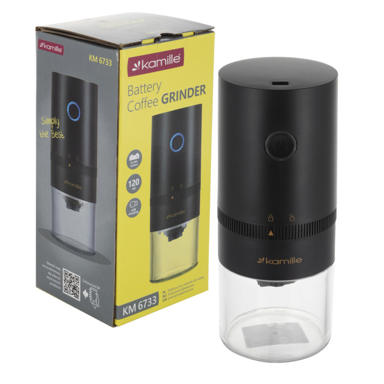 Młynek elektryczny do mielenia kawy ładowany przez USB KM 6733 Kamille