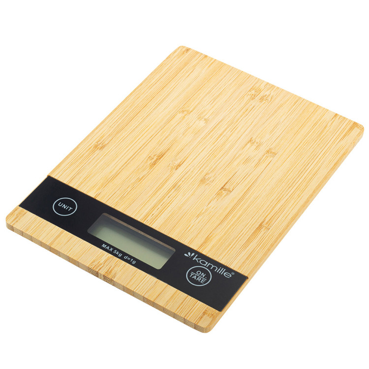 Waga kuchenna elektroniczna drewniana z wyświetlaczem LCD KM 7106 Kamille Waga kuchenna elektroniczna drewniana z wyświetlaczem LCD KM 7106 Kamille