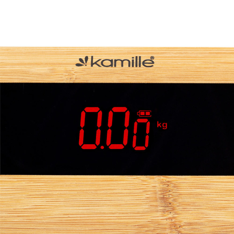 Waga łazienkowa elektroniczna bambusowa z wyświetlaczem LCD KM 7113 Kamille Waga łazienkowa elektroniczna bambusowa z wyświetlaczem LCD KM 7113 Kamille