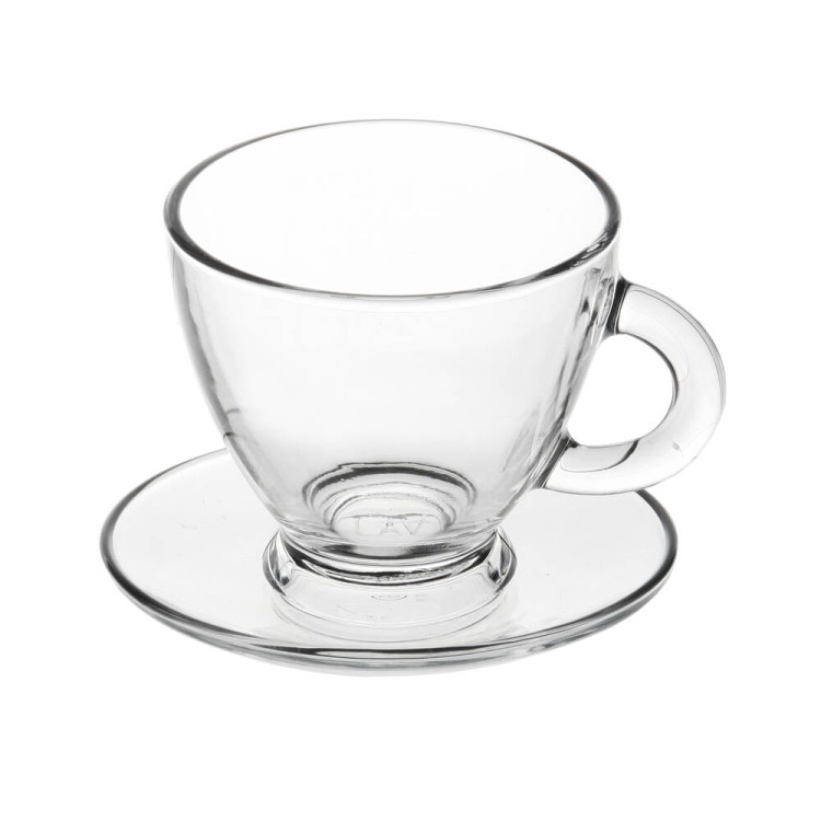 Serwis kawowy szklany na 6 osób Glasmark Roma zestaw 6 filiżanek ze spodkami + łyżeczki Serwis kawowy szklany na 6 osób Glasmark Roma zestaw 6 filiżanek ze spodkami + łyżeczki