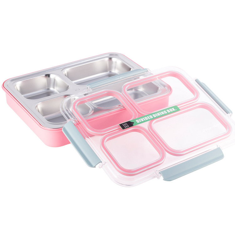 Pojemnik obiadowy z pokrywką 1800ml do przechowywania żywności różowy lunchbox KM 2147 Kamille Pojemnik obiadowy z pokrywką 1800ml do przechowywania żywności różowy lunchbox KM 2147 Kamille