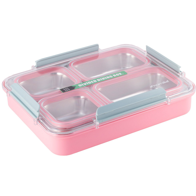 Pojemnik obiadowy z pokrywką 1800ml do przechowywania żywności różowy lunchbox KM 2147 Kamille