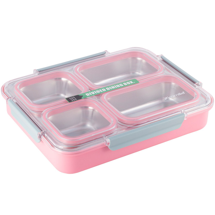 Pojemnik obiadowy z pokrywką 1800ml do przechowywania żywności różowy lunchbox KM 2147 Kamille