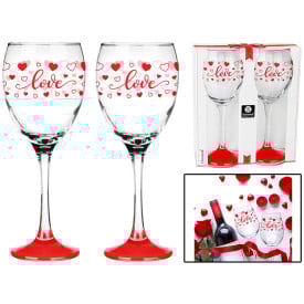 Kieliszki do wina 300 ml na walentynki Glasmark komplet 2 szt Love