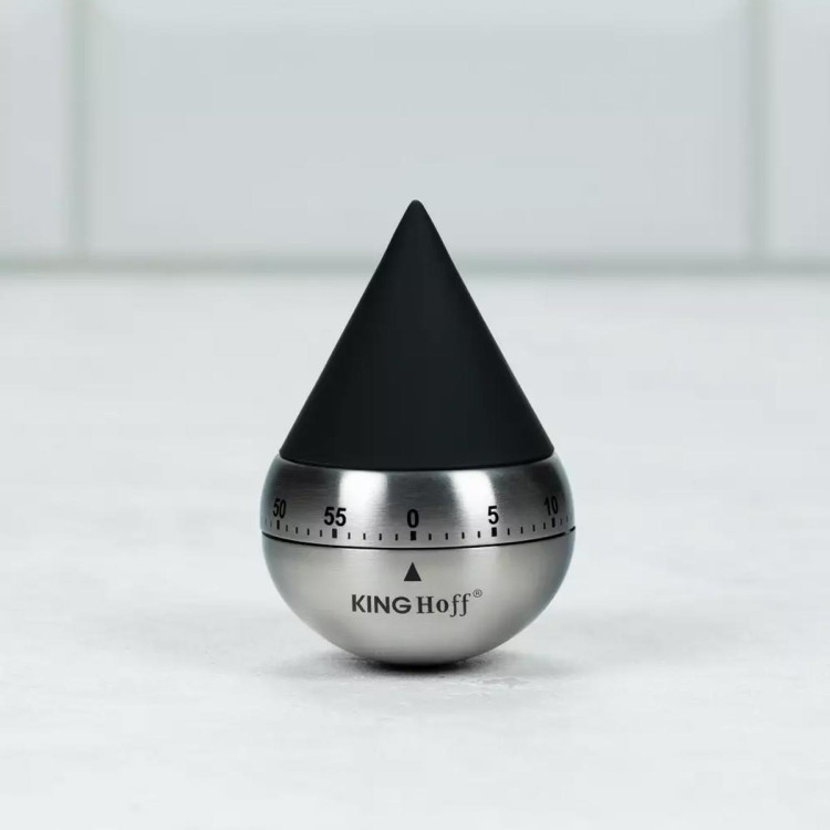 Minutnik timer Kinghoff KH 1677 czarno srebrny kuchenny zegar