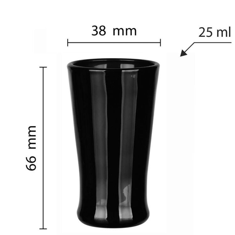 Kieliszki do wódki 25 ml Glasmark X komplet 6 sztuk czarne