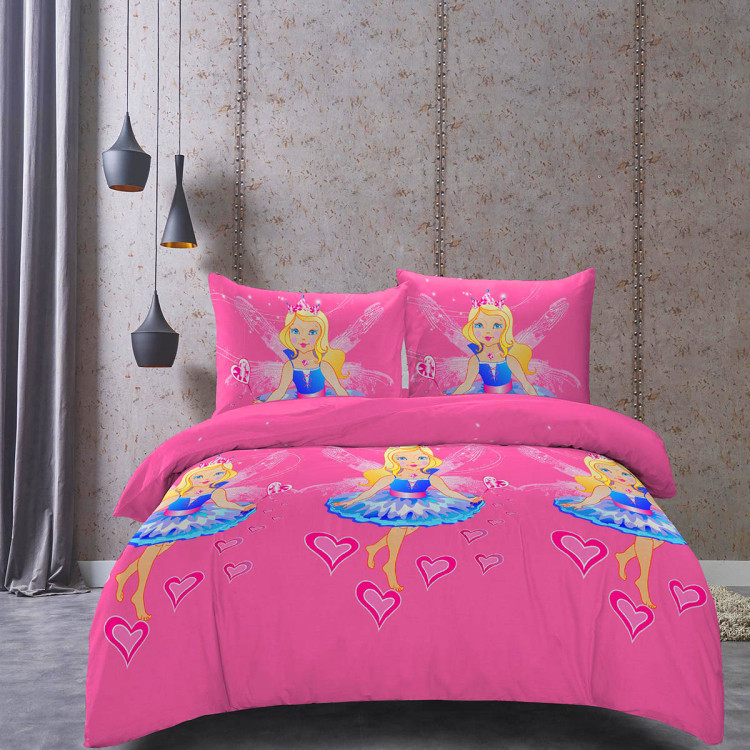 Pościel 140x200 dla dzieci bawełna satynowa 3D Cotton World gruba 2 części 2416 wróżka