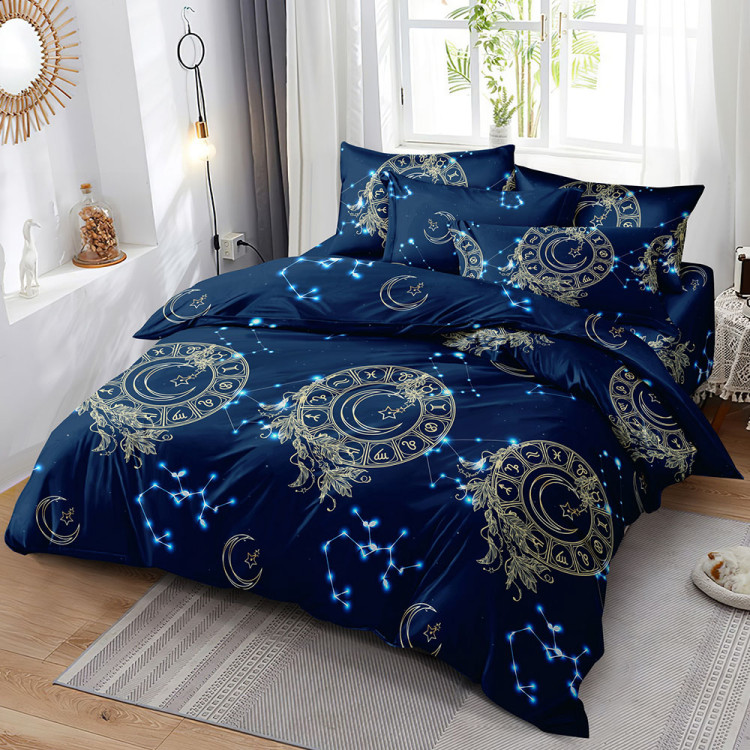 Pościel 200x220 bawełna satynowa 3D Cotton World gruba 3 części 2428 zodiak