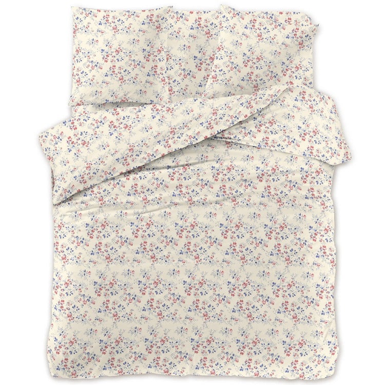 Pościel 200x220 bawełna satynowa 3D Cotton World gruba 3 części 2439 kwiatuszki