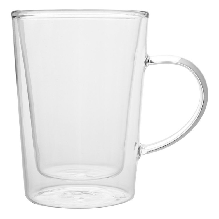 Szklanki termiczne Malachit 340 ml proste z uchem zestaw 6 szklanek