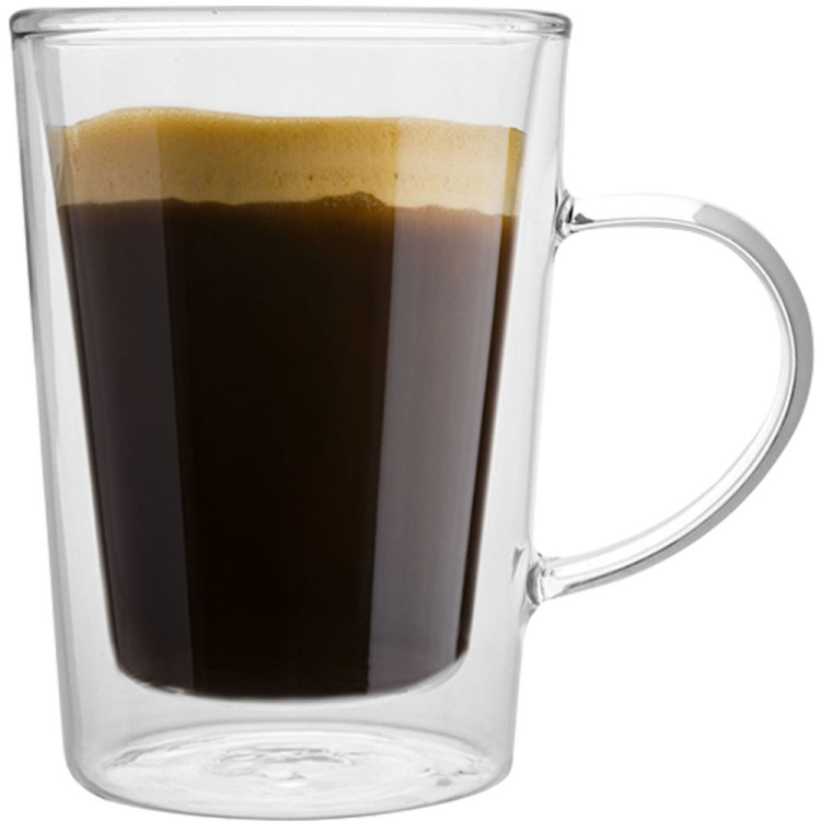 Szklanki termiczne Malachit 340 ml proste z uchem zestaw 6 szklanek