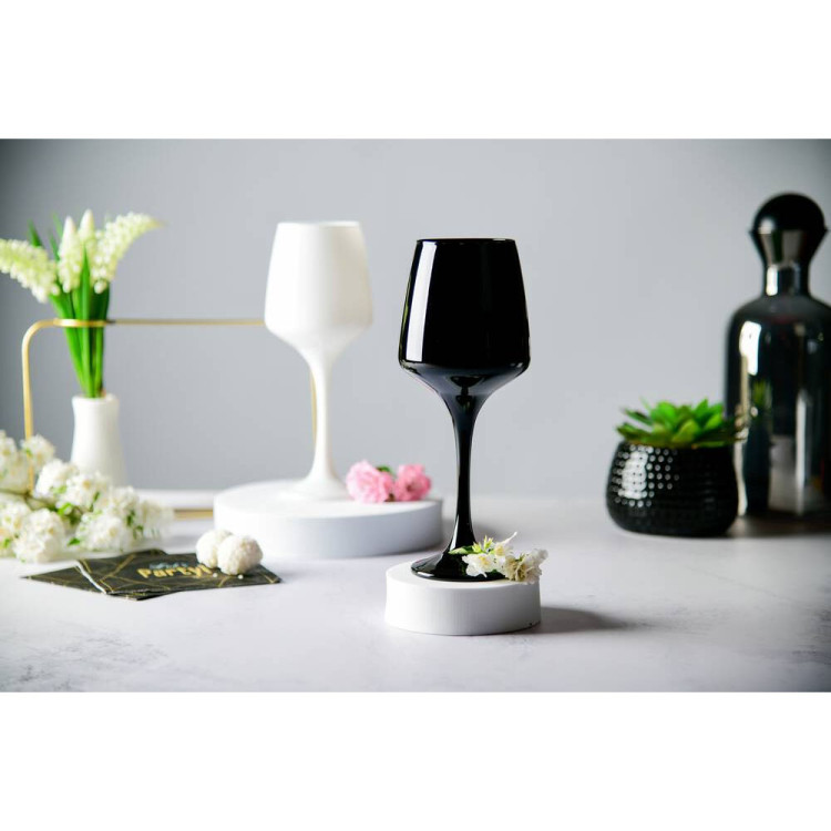 Kieliszki do wina Glasmark 360 ml komplet 6 sztuk czarne i białe