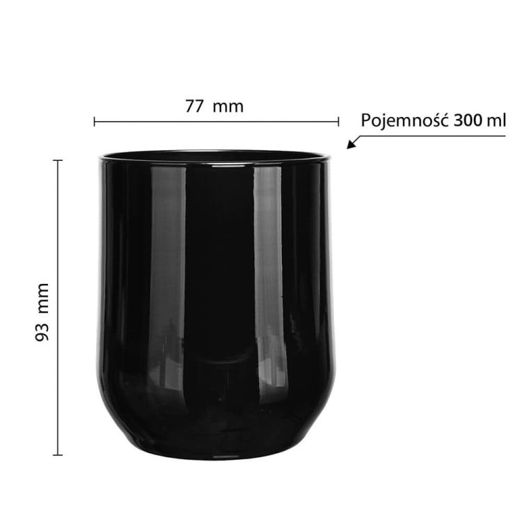 Szklanki Glasmark 300 ml zestaw 6 szklanek do napojów wody drinków czarne i białe