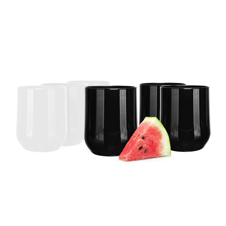 Szklanki Glasmark 300 ml zestaw 6 szklanek do napojów wody drinków czarne i białe