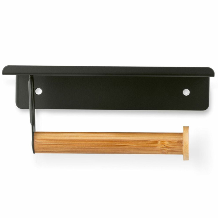 Uchwyt wieszak łazienkowy na papier toaletowy Tadar Wood czarny