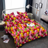Pościel 140x200 bawełna satynowa 3D Cotton World gruba 2 części 2472 tulipany - 4