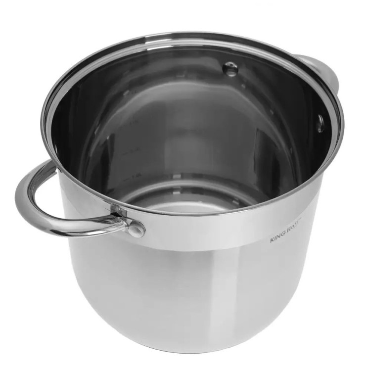 Garnki duże zestaw 3 wysokich garnków stalowych 26/28/30 cm KINGHoff KH 4312 Gaz Indukcja 11.1/13.5/16.2 litra